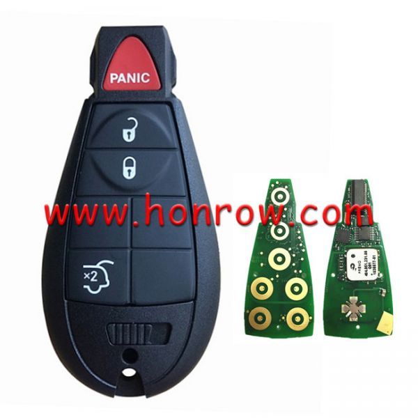 For Chrysler Aftermarket  3+1Button Keyless Go remote key 433mhz PCF7945 chip IYZ-C01C FCCID:68051664AH