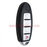 For Nissan 3+1 button remote key blank with emergency blade