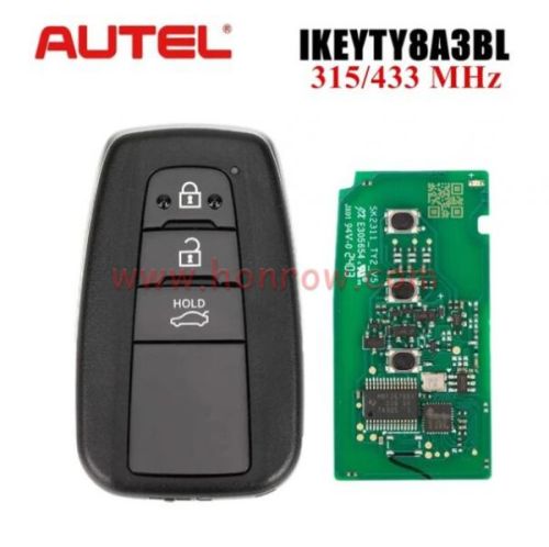 AUTEL IKEYTY8A3BL 3 Buttons 315/433MHz Smart Key Used with KM100 KM100E IM508 IM608 PRO