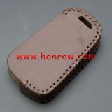 For Chevrolet 3 button key cowhide leather case ,Brown Color.