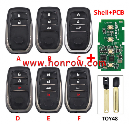 Lonsdor LT20-04 Smart Key with key shell 8A+4D Adjustable Frequency For Toyota & Lexus 0010 0020 7930 2110 Support K518 & K518ISE & KH100+