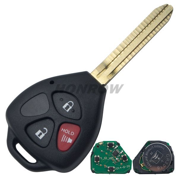 For To corolla 2+1 button remote key with315mhz with 4D67 chip