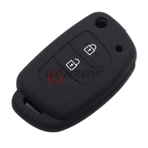 For Hyundai 3 button Silicone case black MQQ:5PCS