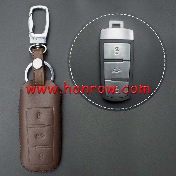 For VW 3 button key leather case