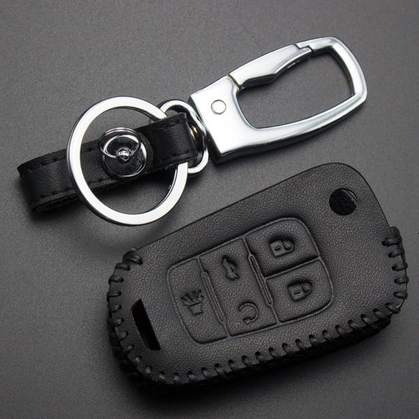 For Buick 4+1 button key cowhide leather case used for new Lacrosse,new Regal with key ring.