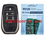 For Toyota Lonsdor 8A P0120 6 button smart key ,support frequency :314.35/315.1Mhz,312.5/314Mhz,433.58/434.42Mhz