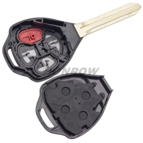 For To 3+1 button remote key blank with red panic