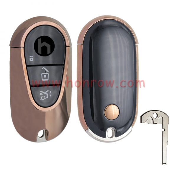 For Benz Maybach 3 button smart key shell with gold color