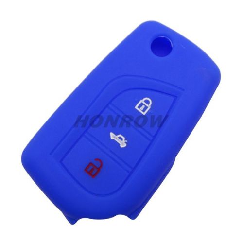 For Toyota 3 button silicon case Blue Color (MOQ:50pcs)