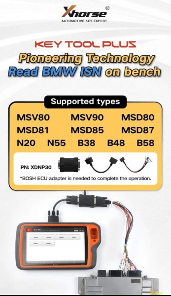 License of Bench Read BMW ISN for VVDI Key Tool Plus for Bosch ECU MSV80 MSV90 MSD80 MSD81 MSD85 MSD87 N20 N55 B38