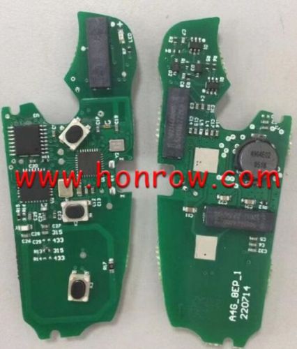 For Audi 3 button Keyless Go smart remote key with 8E Chip 315/434MHZ for choice 4F0837220AF