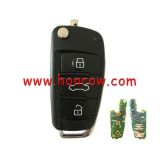 For Original Audi Q2 Q3 3Btn Flip remote key with MQB48  ID48 (megmos AES)433mhz FCCID:81A837220