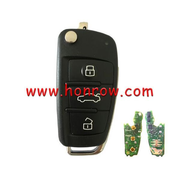 For Original Audi Q2 Q3 3Btn Flip remote key with MQB48  ID48 (megmos AES)433mhz FCCID:81A837220