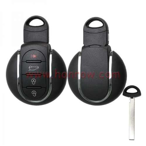For Aftermarket BMW Mini Cooper 3+1 button remote key shell without logo