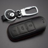For VW 3 button key cowhide leather case