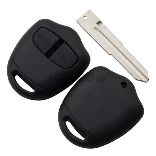 For Mit 2 button remote key blank with Left Blade Without Logo