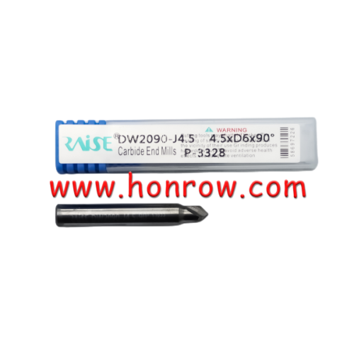 Raise 90 Degree φ4.5xD6x90°x45L Carbide Steel End Milling Cutter For Key Cutting Machine Drill Bit Parts Locksmith Tools DW2090-J4.5