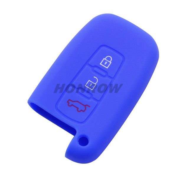 For Hyundai 3 button silicon case blue MOQ: 50PCS
