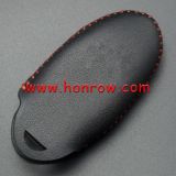 For Nissan 3 button key cowhide leather case ,Black Color