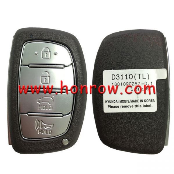 For Hyundai Tucson 2018 Genuine Smart Remote Key 4 Buttons 433MHz HITAG 3 Transponder  FCCID:95440-D3110