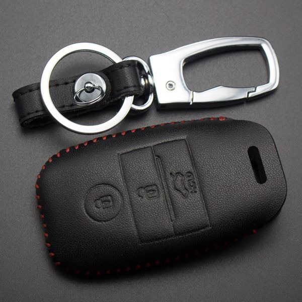 For Kia 3button key cowhide leather case for K3 K3S K5 K4