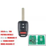 For Honda 2+1 button remote key with chip 47-7961XTT inside 313.8MHZ