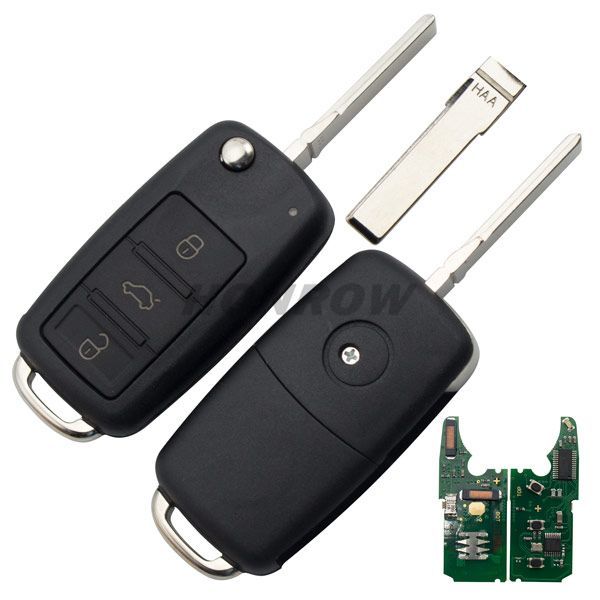 For VW Touareg Keyless smart key 3+1 button remote key with 433Mhz 46 PCF7942A/7944A HITAG2 chip P/N:3D0959753AK 3D0959753AA 3D0959753A