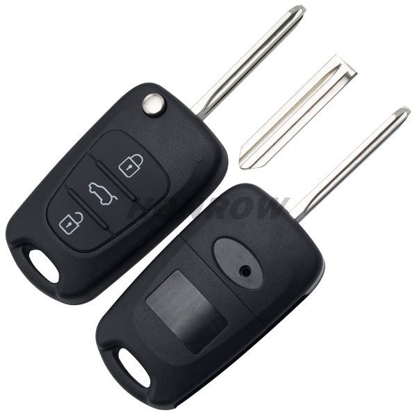 For Ki 3 button flip remote key blank with Left Blade