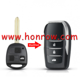 For Toy Land Cruiser Camry Corolla  3 Buttons Modified Flip Car Key Shell with TOY43 blade
