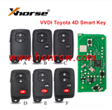 Xhorse VVDI Smart Remote Car Key 4D PCB Board For Toyota Support 0111/0140/3370/5290/A433/F433/6601/6630 312/314.3/315/433.92Mhz Car Models（please choose the key shell style）