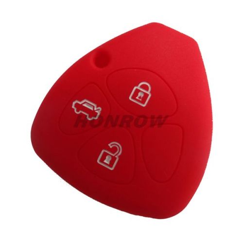 For Toyota 3 button silicon case Red color (MOQ 50PCS)