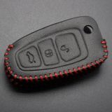 For Ford 3 button key cowhide leather case