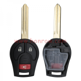For Nissan 2+1 button remote key with 433mhz PCF7961A HITAG 2 46 chip FCCID:TWB1G766