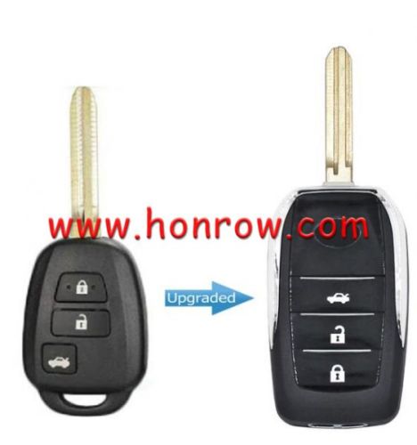For Toy 3 button Modified Flip Car Key Shell with TOY43 blade