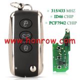 For Bentley 3+1 Buttons with 315MHz ID46-PCF7942 Flip Smart Remote Car Key  FCCID: KR5 5WK45032