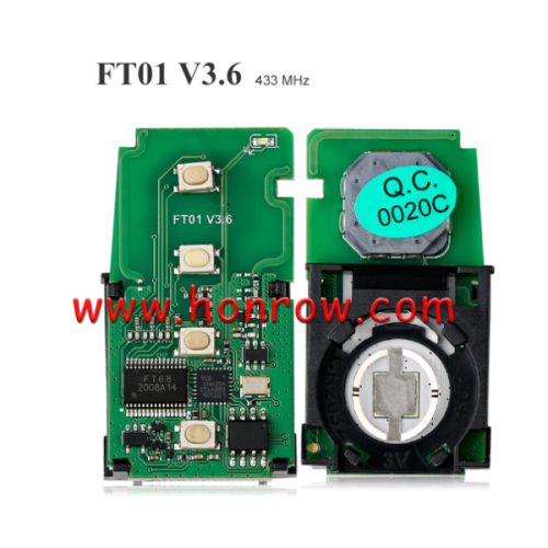 For Toy keyless go smart remote key PCB Board 0020C 8A CHIP 433/434MHz For Toyota Camry Corolla 2014 GCC P4[00 00 88 88] Transponder ID:TMS37200