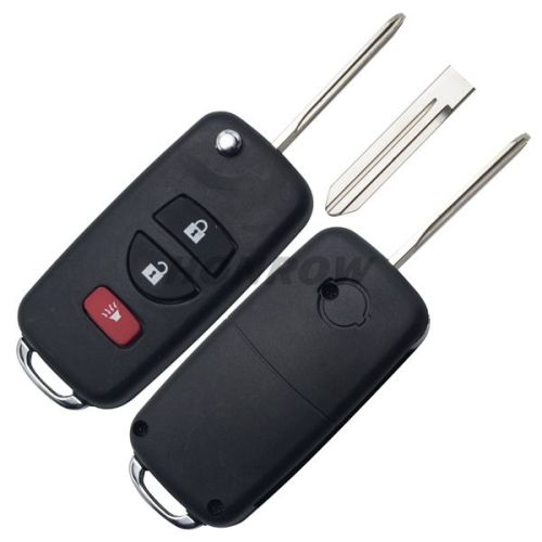 For Nis 3 button modified flip remote key blank without buttons pad
