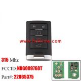 For Cadi SRX 5 button smart key with 315Mhz PCF7952 chip  FCC ID:NBG009768T  Part#: 22865375