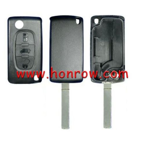 For Fiat 3 buton flip remote key blank without battery place VA2 blade,The back is smooth