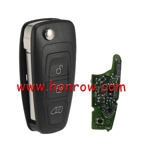 For Original Ford 3 Button remote key PCB board  with 433.92Mhz FSK ID63 80bit Chip  BK2T-15K601-AA/AB/AC A2C53435329 Original PCB+Aftermarket key shell