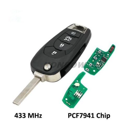 For Chevrolet 4 button flip remote key with PCF7941E /  HITAG 2 / 46 CHIP chip 433Mhz