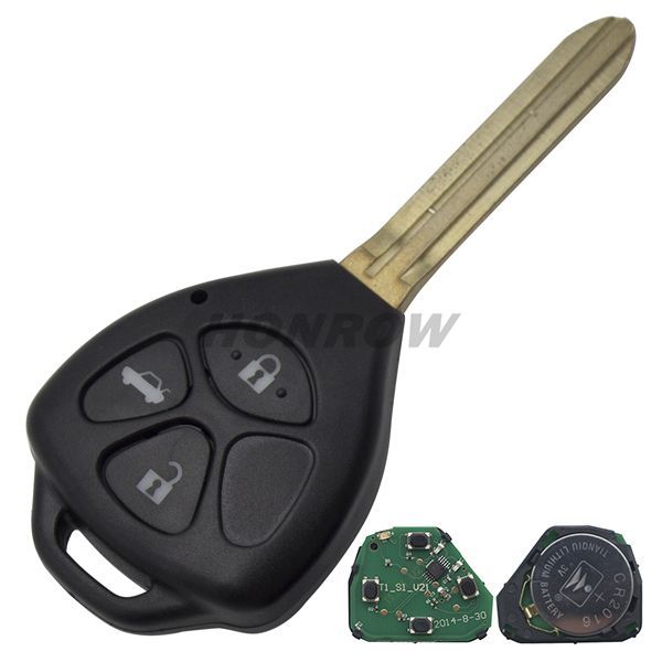 For To corolla 3 button remote key with 315Mhz with 4D67 chip