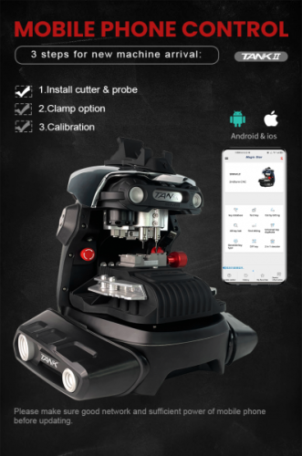 New Arrival 2M2 Magic Tank MAX Automatic Key Cutting Machine Supports Android & iOS can make into all the car key blade,Support key types :HU162T/HU64/for Honda key after 2021/for Honda key after 2020