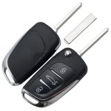 For Original Peu 3 button modified flip remote key blank with VA2 307 Blade- 3Button -Trunk- With battery place (No Logo)used for model New DS remote control