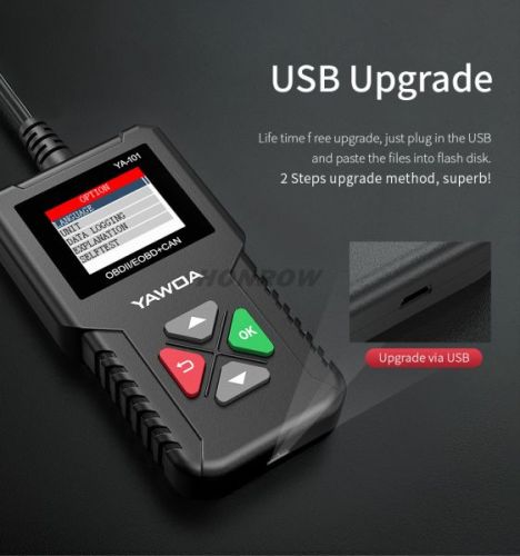 YAWOA YA101 Code Reader OBDII/EOBD YA-101 Upgrade With USB Life Long Enhanced OBD2 Scanner