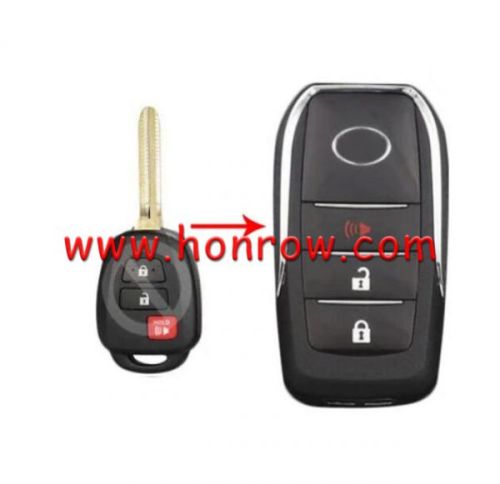 For Toy 2+1 button Modified Flip Car Key Shell with TOY43 blade
