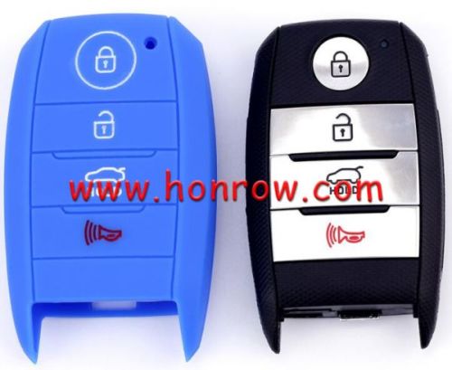 For Kia 4 button silicon case blue