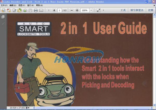Original Lishi Decoder and Lock  Pick 2 in 1 User Guide ( PDF Version, Send Online)