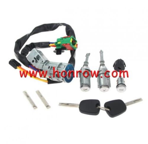 For Citroen Ignition Lock Key Steering Lock Left and  Right Door Lock Cylinder Complete Set for Citroen C3 4162AG 4162AH 9170T5