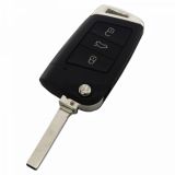 For VW 3 button flip remote key blank with HU162T blade